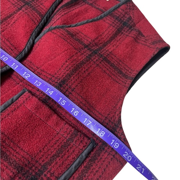 Vintage The Limited Red Plaid Wool Blend Vest Women’s Size M Snap Button Pockets - Picture 5 of 8
